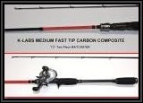 K-Labs Medium Fast Tip Carbon Composite 7'2" Two Piece Baitcaster Rod
